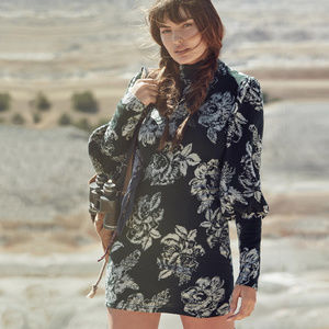 Free People Green Wool Blend Mini Dress Size L